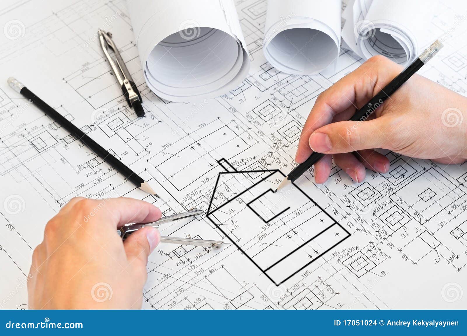 Human Hands Drawing A Project Stock Photo Image of business, frame