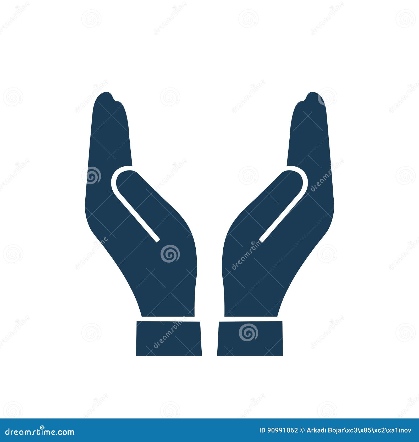 Human Hands Protection Icon Stock Vector Illustration of border