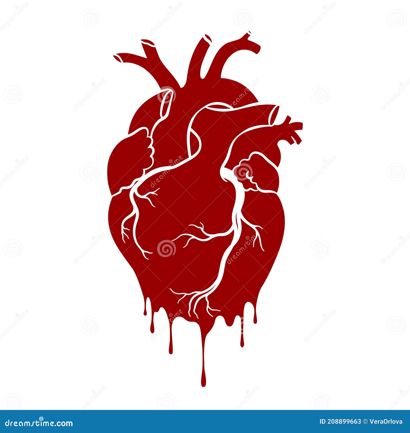 Download Human Heart Anatomical Realistic Dripping Heart Line Art Vector Illustration Stock Vector Illustration Of Line Logo 208899663