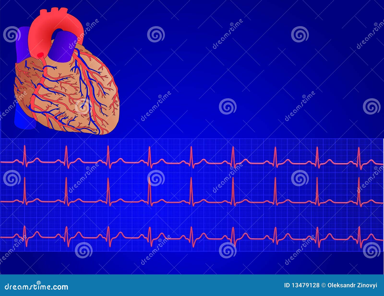 Heart With Electrocardiogram Pulse Graph. Cardiac Echo Symbol, ECG Or