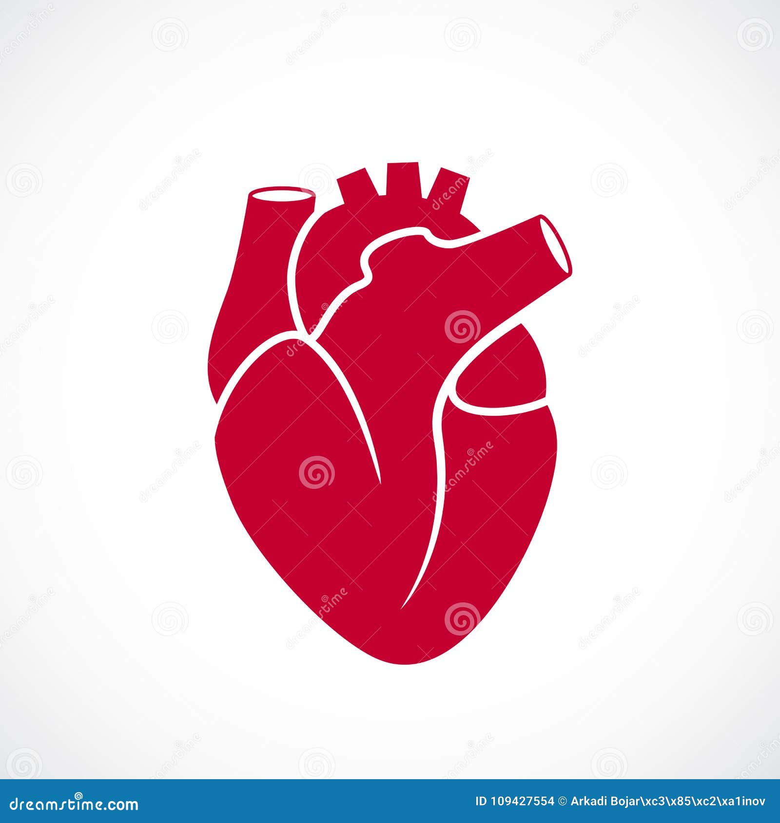Human Heart Medical Vector Icon Stock Vector - Illustration of flat