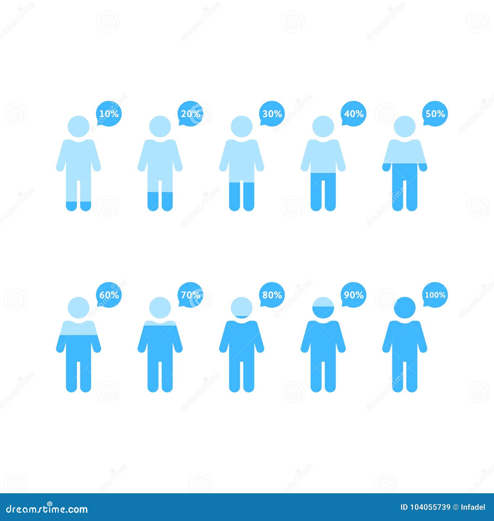 Human Infographic with Percentage People Stock Vector - Illustration of