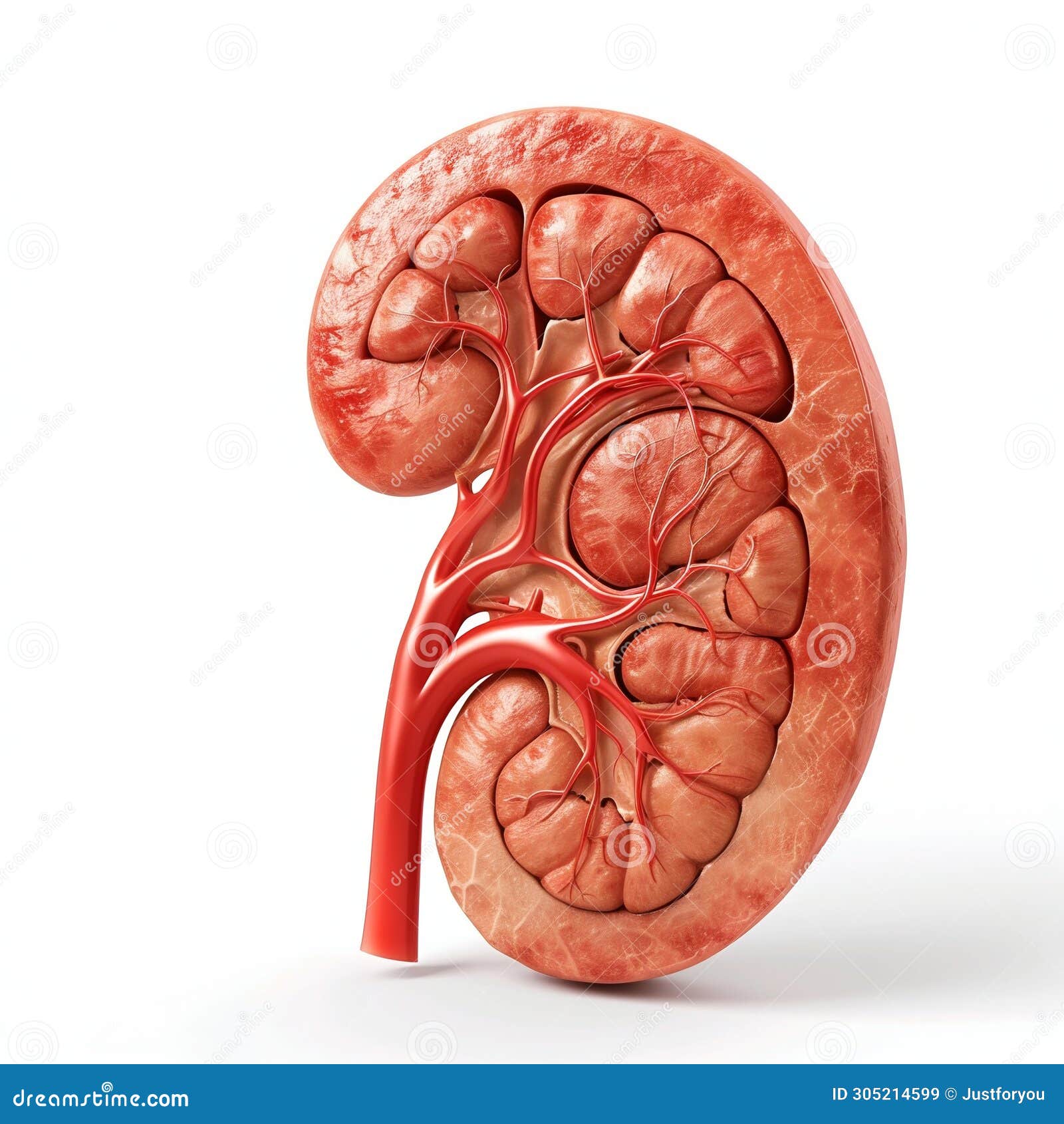 Human Kidney Anatomy on White Background. Generative Ai Stock ...