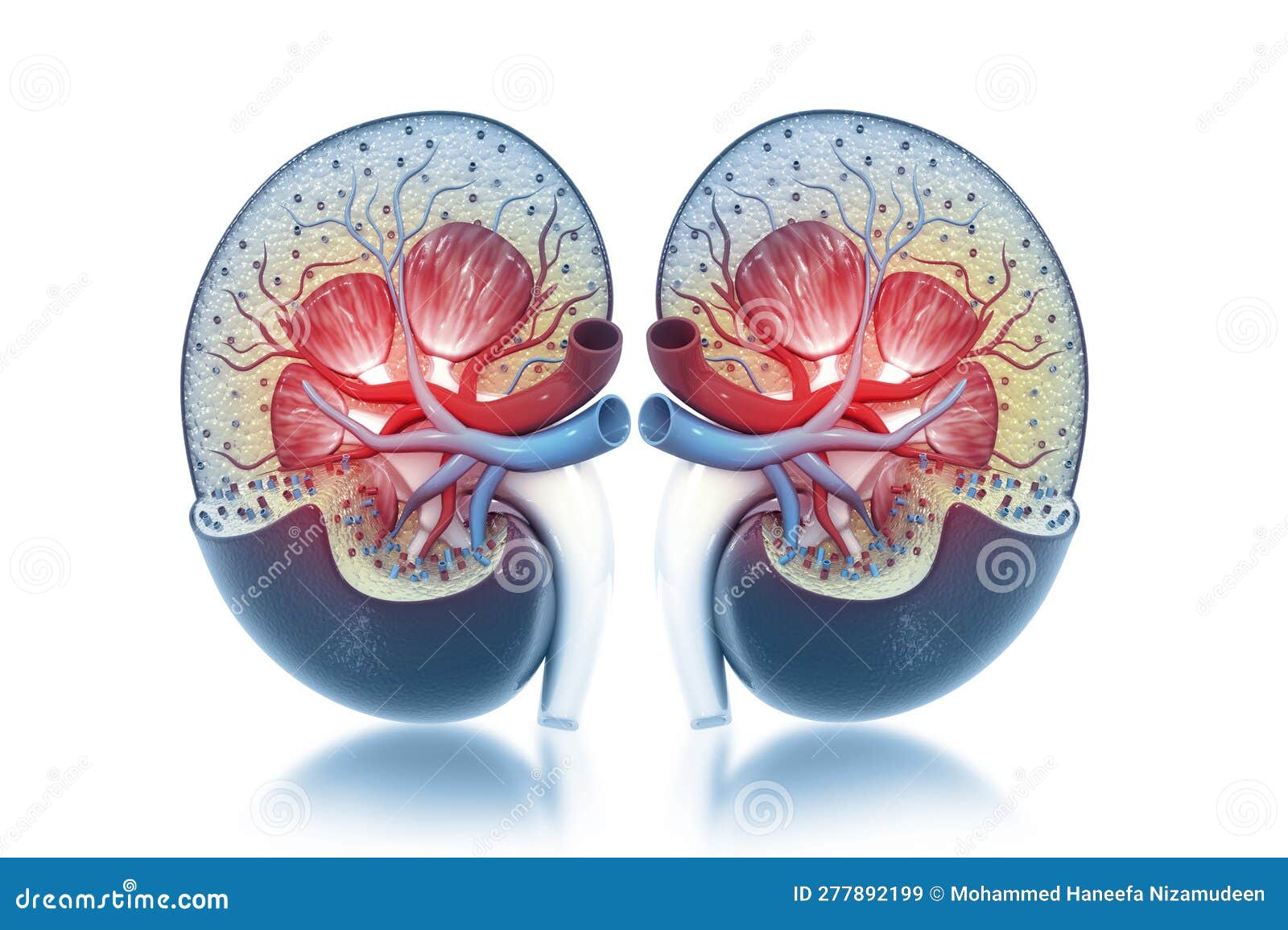 Human kidney cross section stock illustration. Illustration of medicine ...