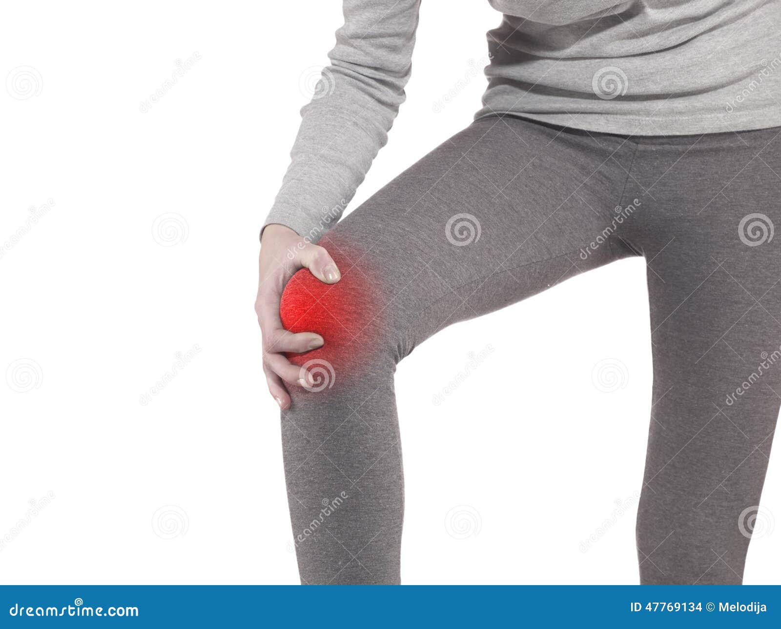 Human knee pain joint problem medical health care concept. Human knee pain with an anatomy injury caused by sports accident or arthritis as a skeletal joint problem medical health care concept.