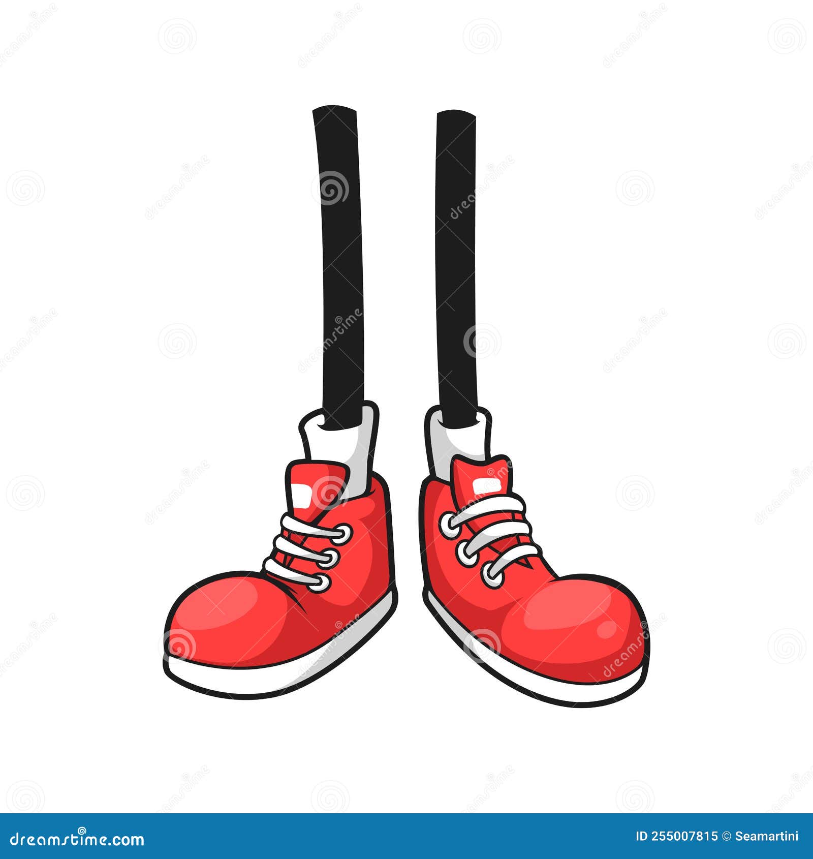 Human Legs Comic Limbs in Cartoon Red Sport Shoes Stock Vector ...