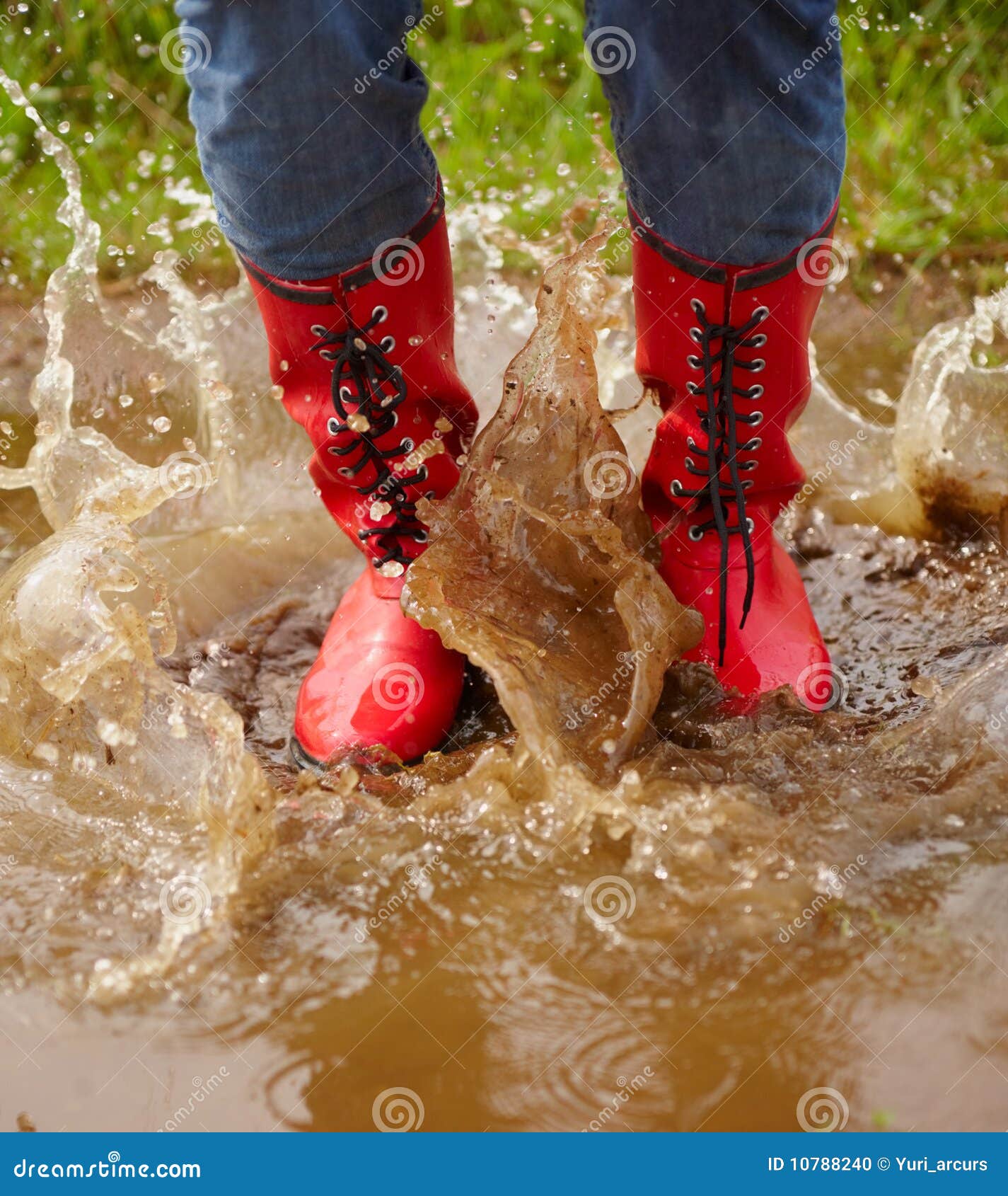 Human Legs Splashing in a Muddy Puddle Stock Photo - Image of adult ...