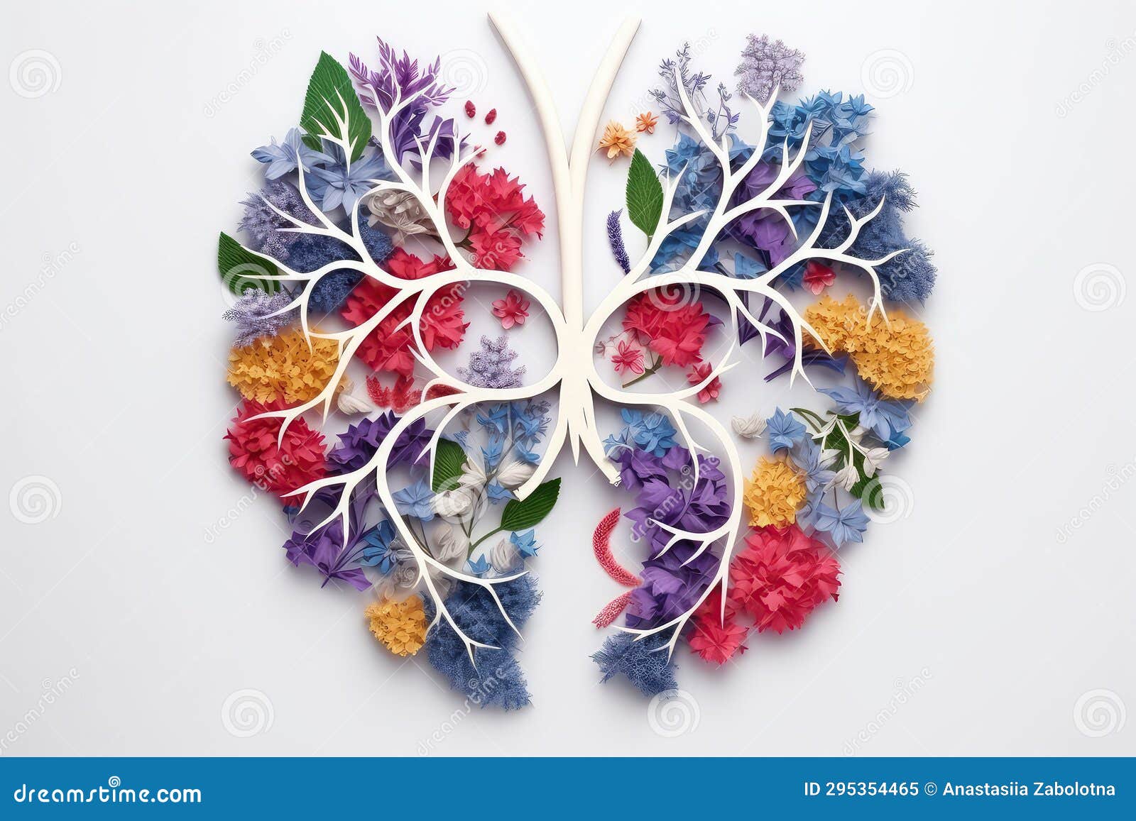 Human Lungs Made of Flowers, Symbolizing the Importance of Health and