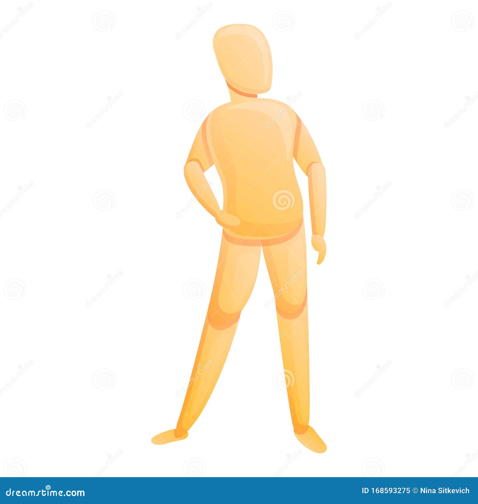 Human Mannequin Icon, Cartoon Style Stock Vector Illustration of