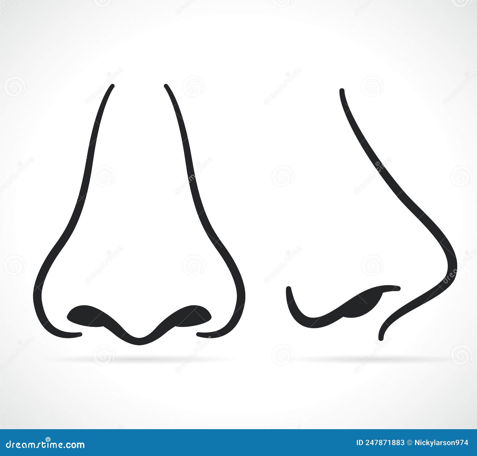 Human nose black and white stock vector. Illustration of human 247871883