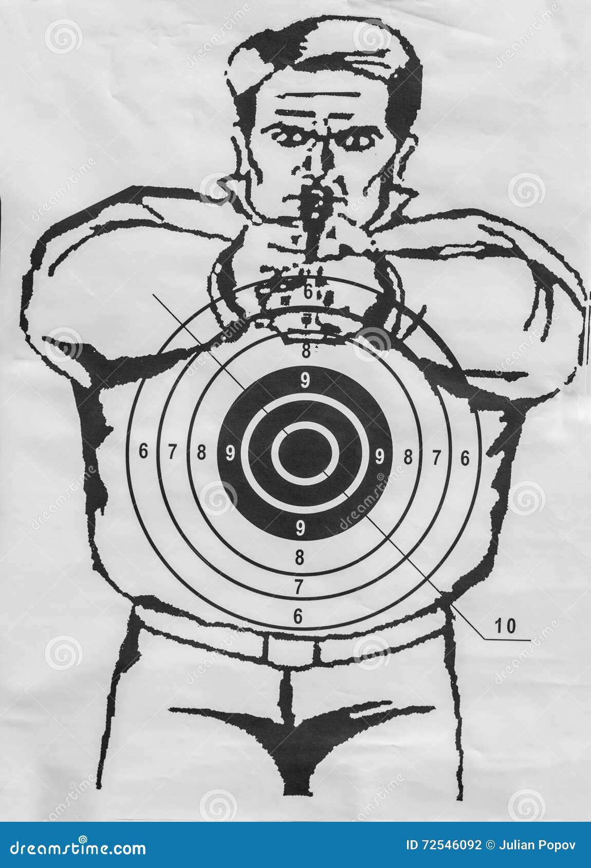human paper shooting target stock photo image of sign
