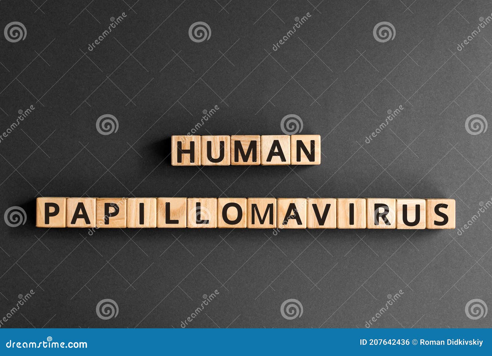 human papillomavirus - word from wooden blocks with letters
