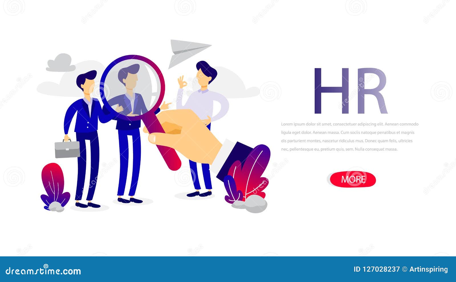 Human Resources Banner Template for  Page Stock Vector