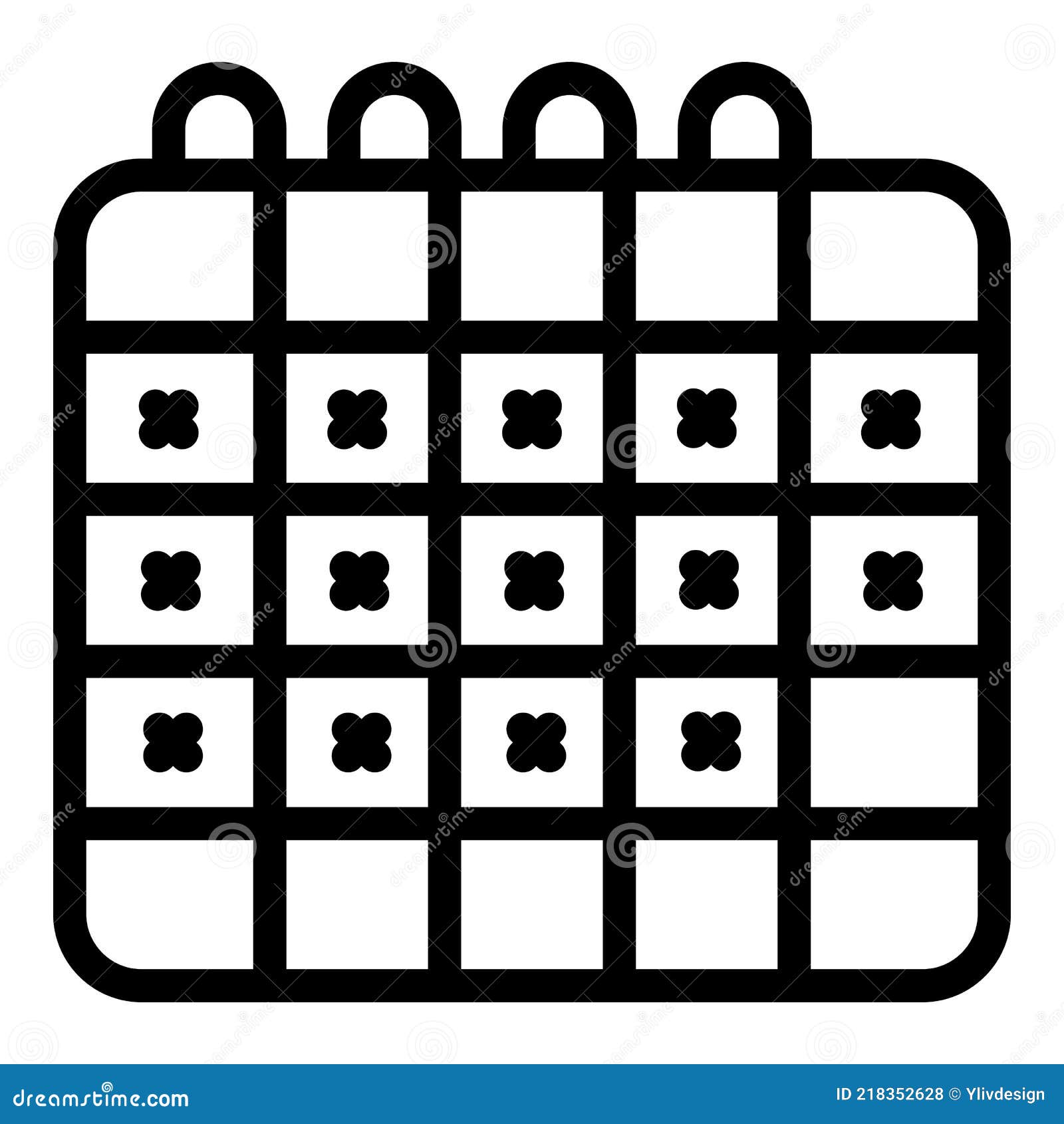 Human Resources Calendar Icon, Outline Style Stock Vector