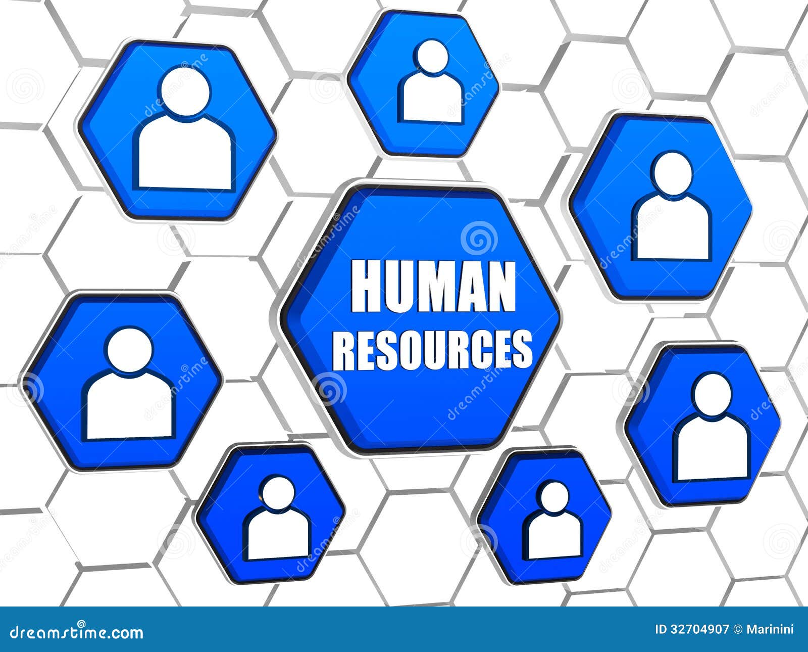 Download Human Resources And Person Signs In Blue Hexagons Royalty ...
