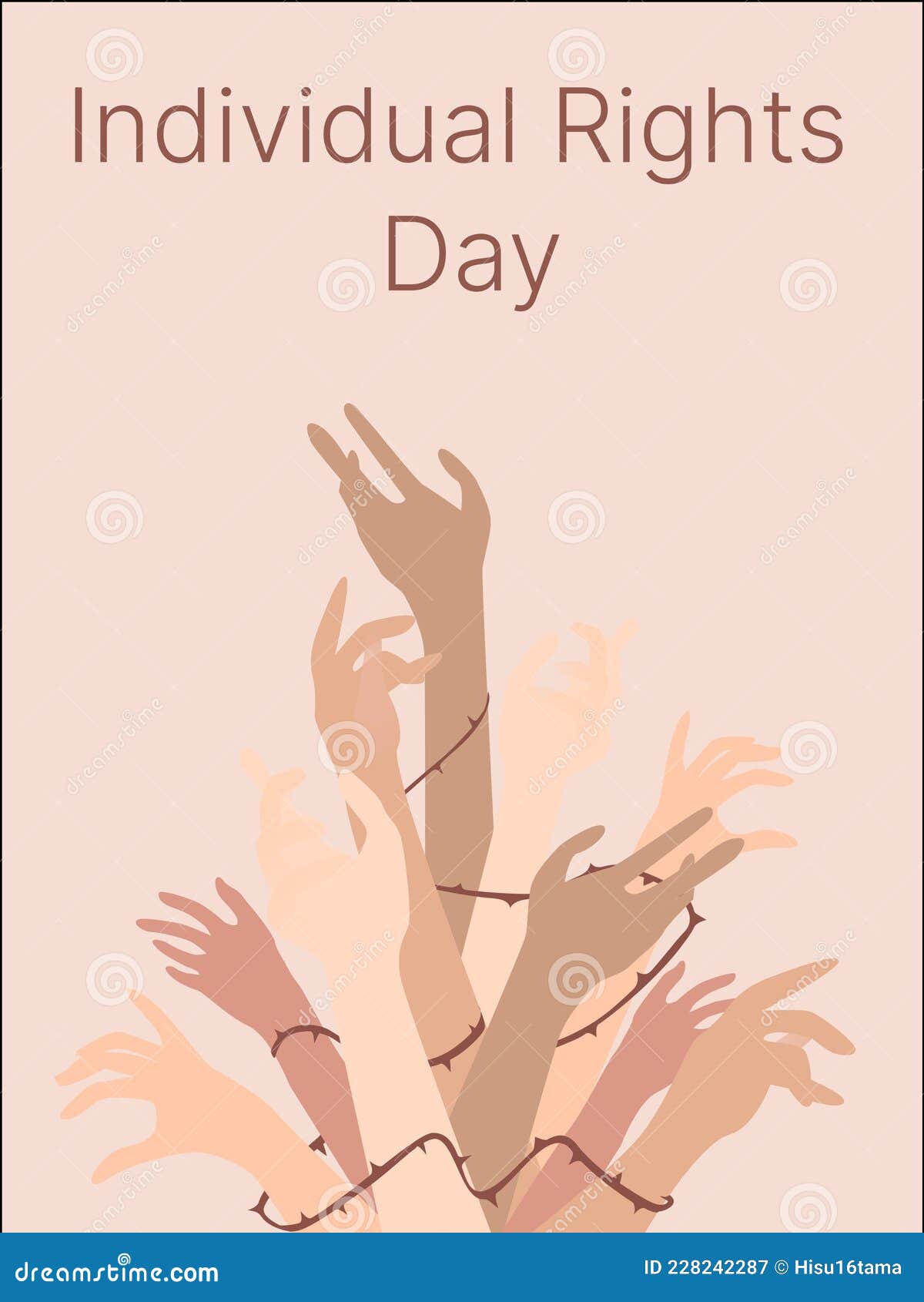 Human Rights, Individual Rights Day, Raised Hands Shackled in Thorns Stock  Vector - Illustration of concept, black: 228242287