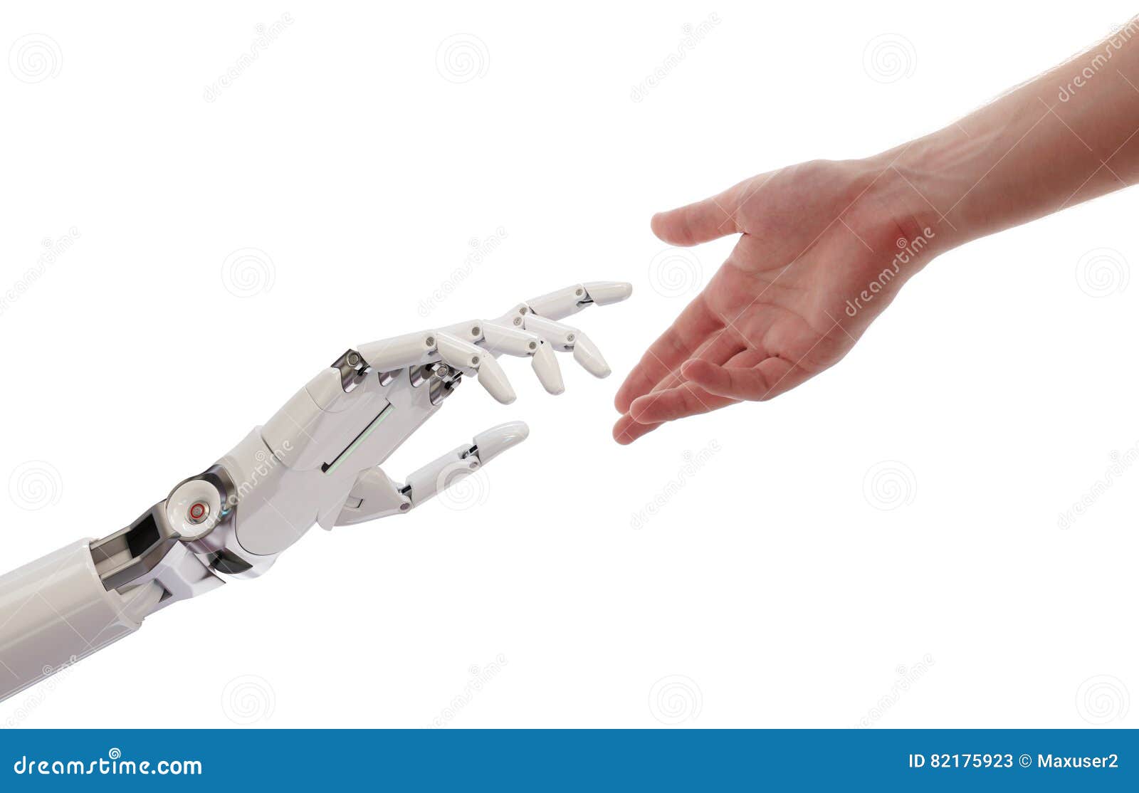 human and robot hands reaching artificial intelligence concept 3d 