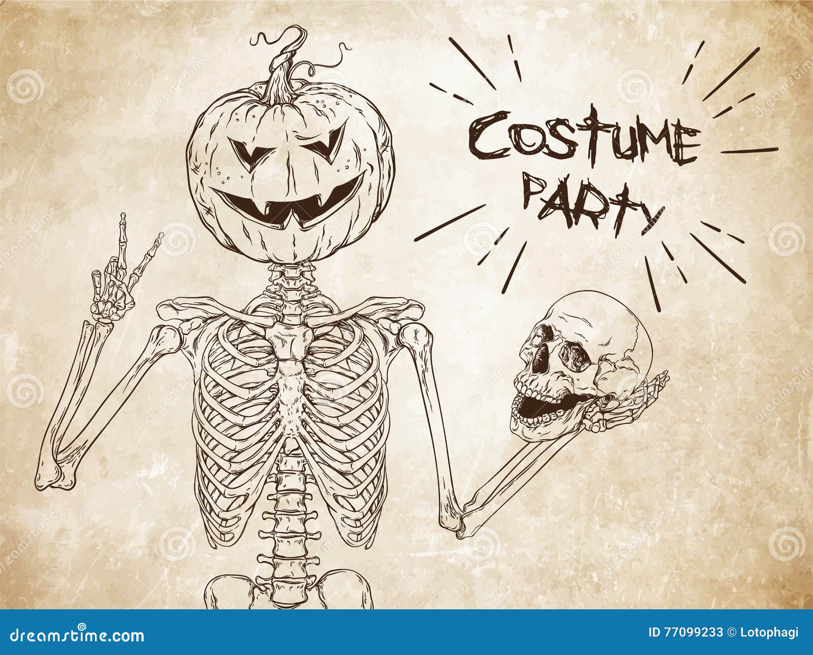 Premium Vector | Cute skeleton skull and bones funny drawing cartoons 30s  halloween holiday