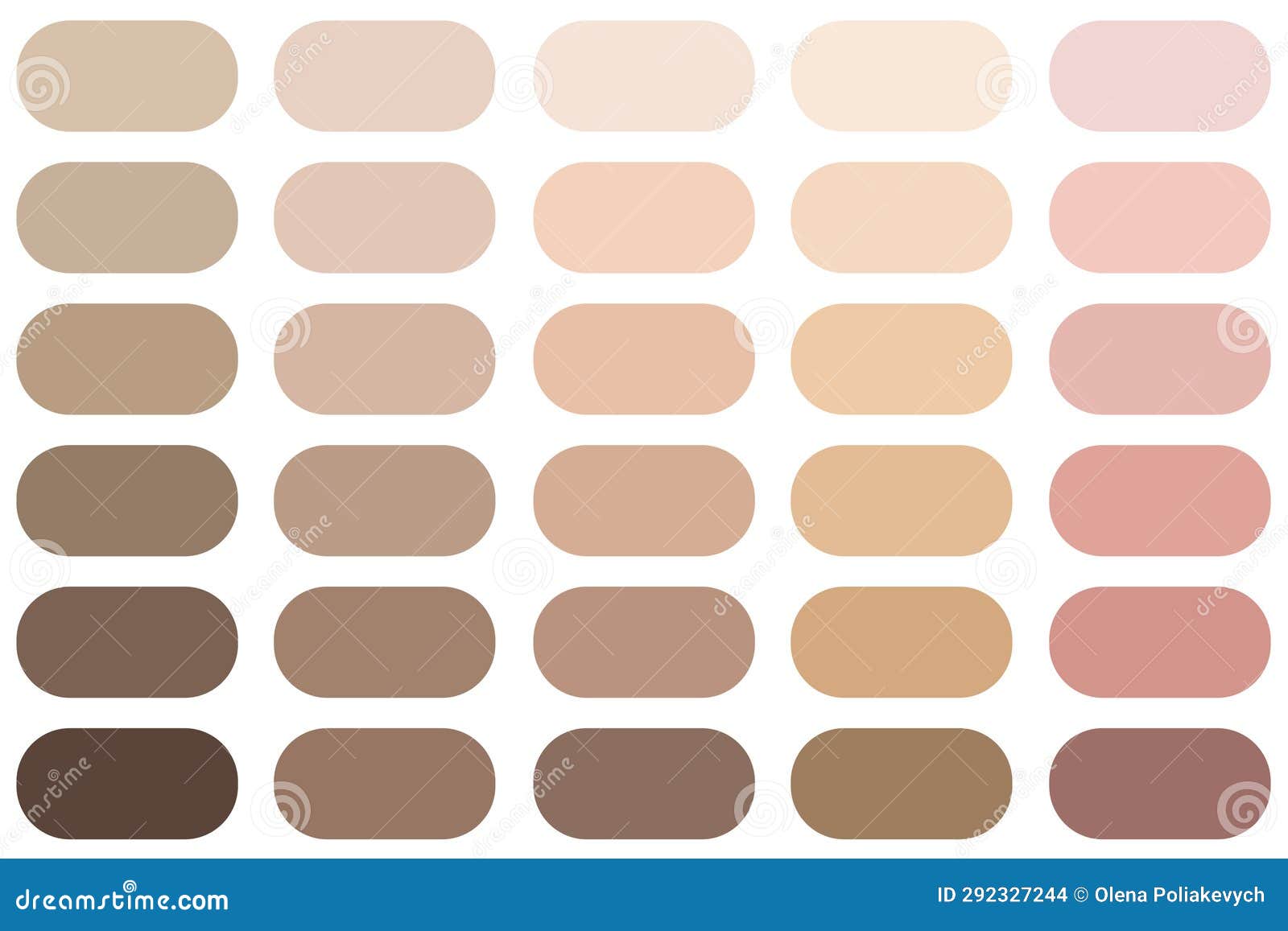 Human Skin Tone Color Palette Set. Vector Illustration. EPS 10 Stock ...