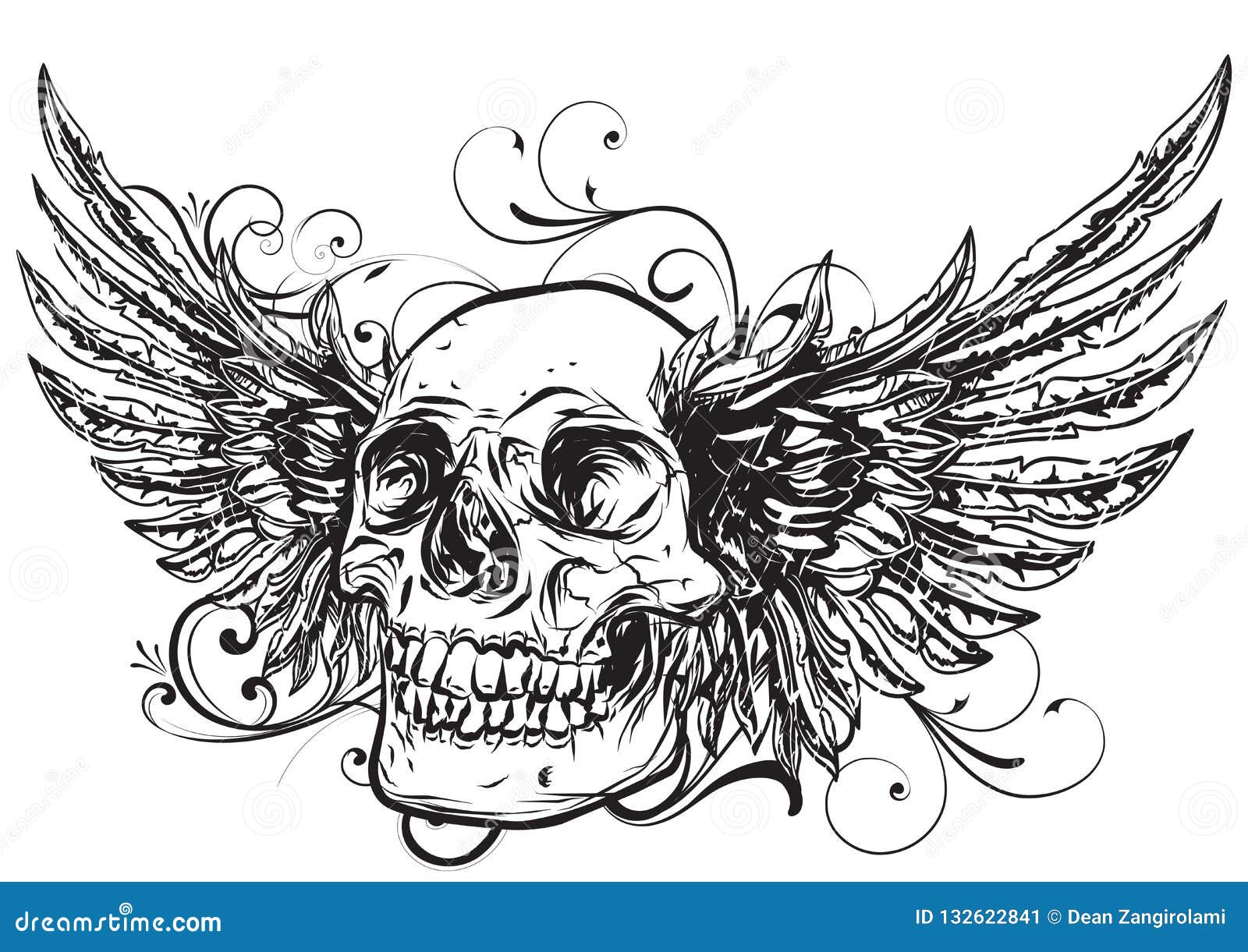 81 Skulls With Wings Tattoos High Res Illustrations  Getty Images