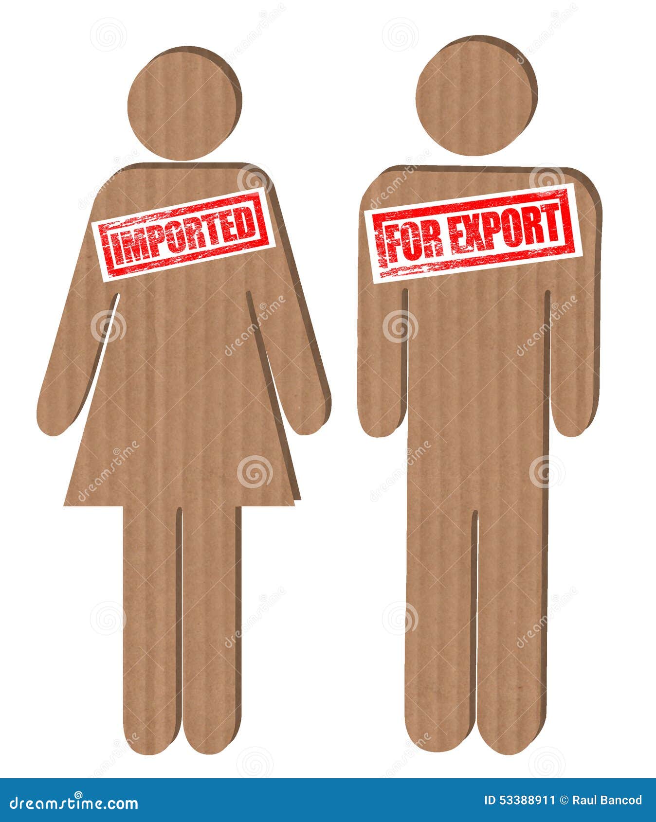 Human Trading Trafficking (Isolated On White) Stock Image