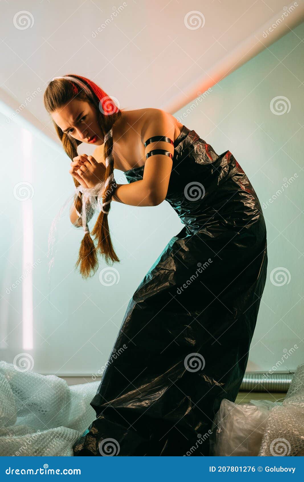 Human Trafficking Forced Labour Enslaved Woman Stock Photo Image Of