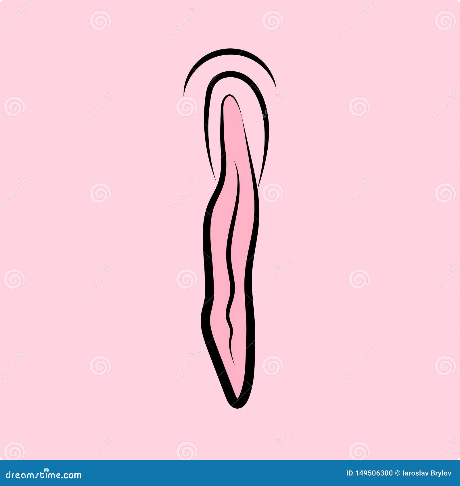 Human Vagina Vaginal Opening Or Female Reproductive Sex Organ Line Art