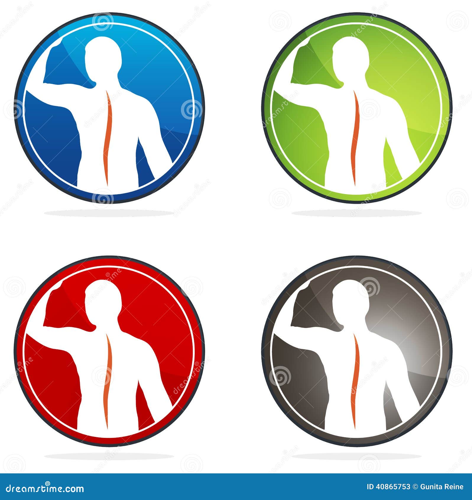 human vertebral column health icons