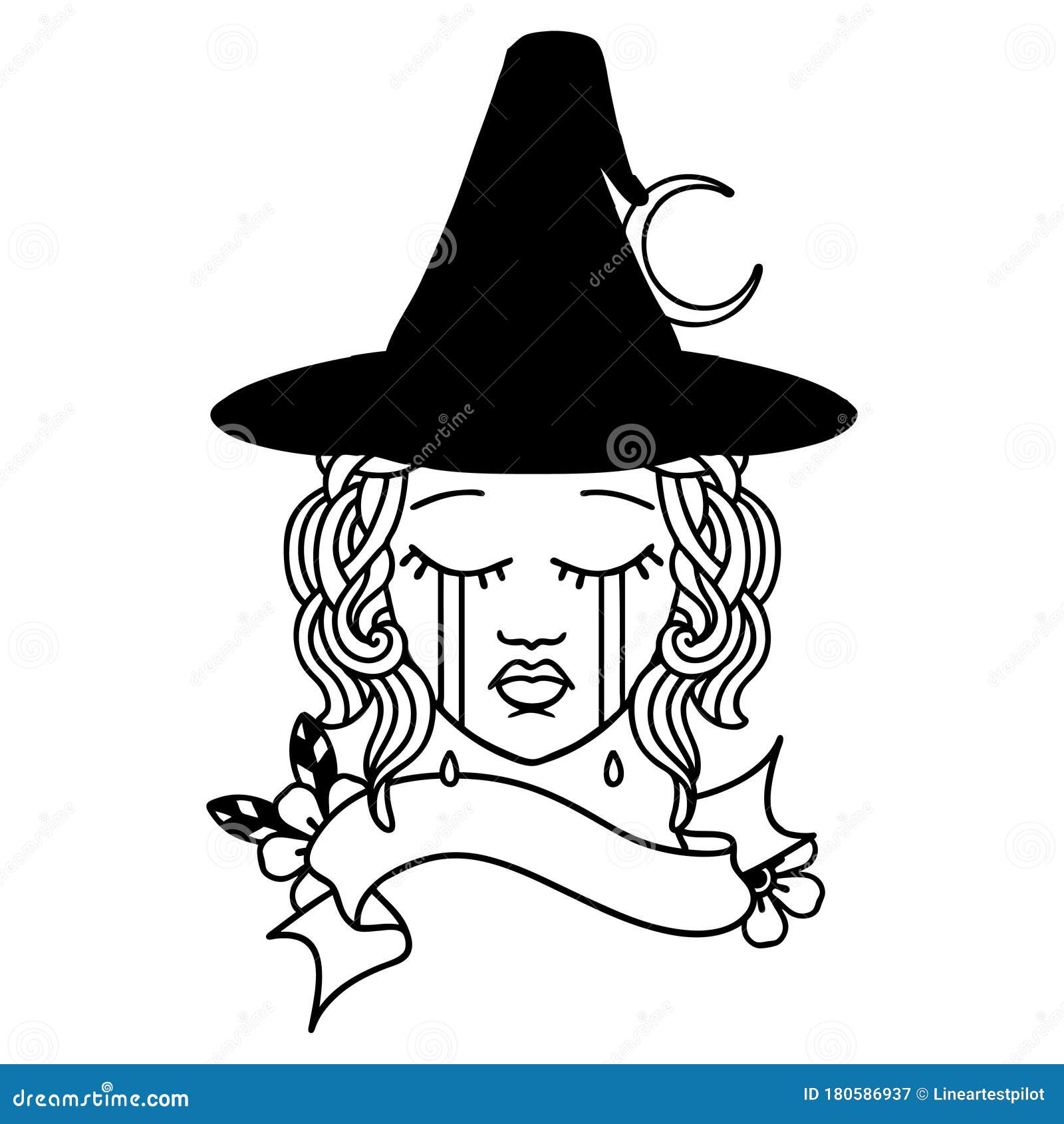 Human Witch Character Face Illustration Stock Vector - Illustration of ...