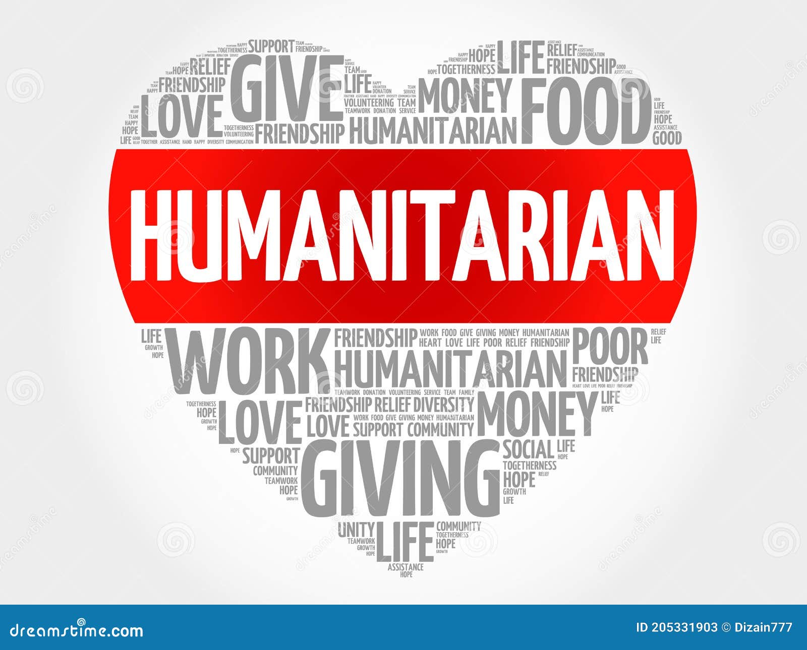 Humanitarian word cloud stock illustration. Illustration of love
