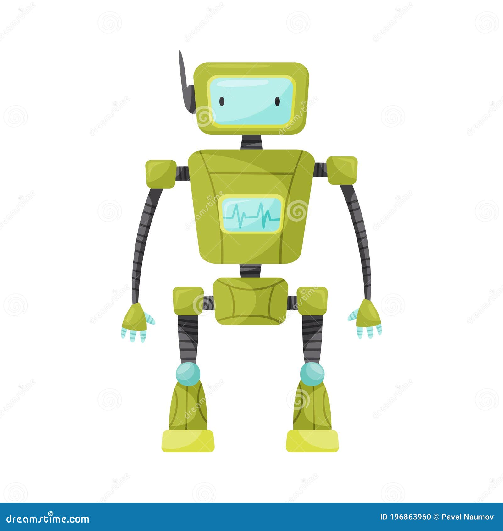 Гуманоид робот. Киборг. Электронные железа ба человек - изображение в векторном виде
