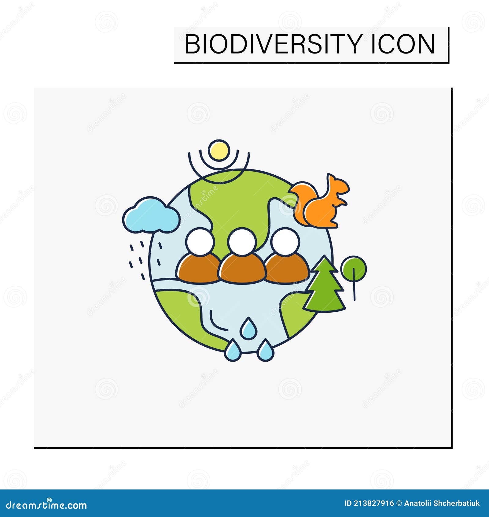 Humanos Y Ecosistema Icono De Color Ilustración del Vector - Ilustración de  clima, freshwater: 213827916