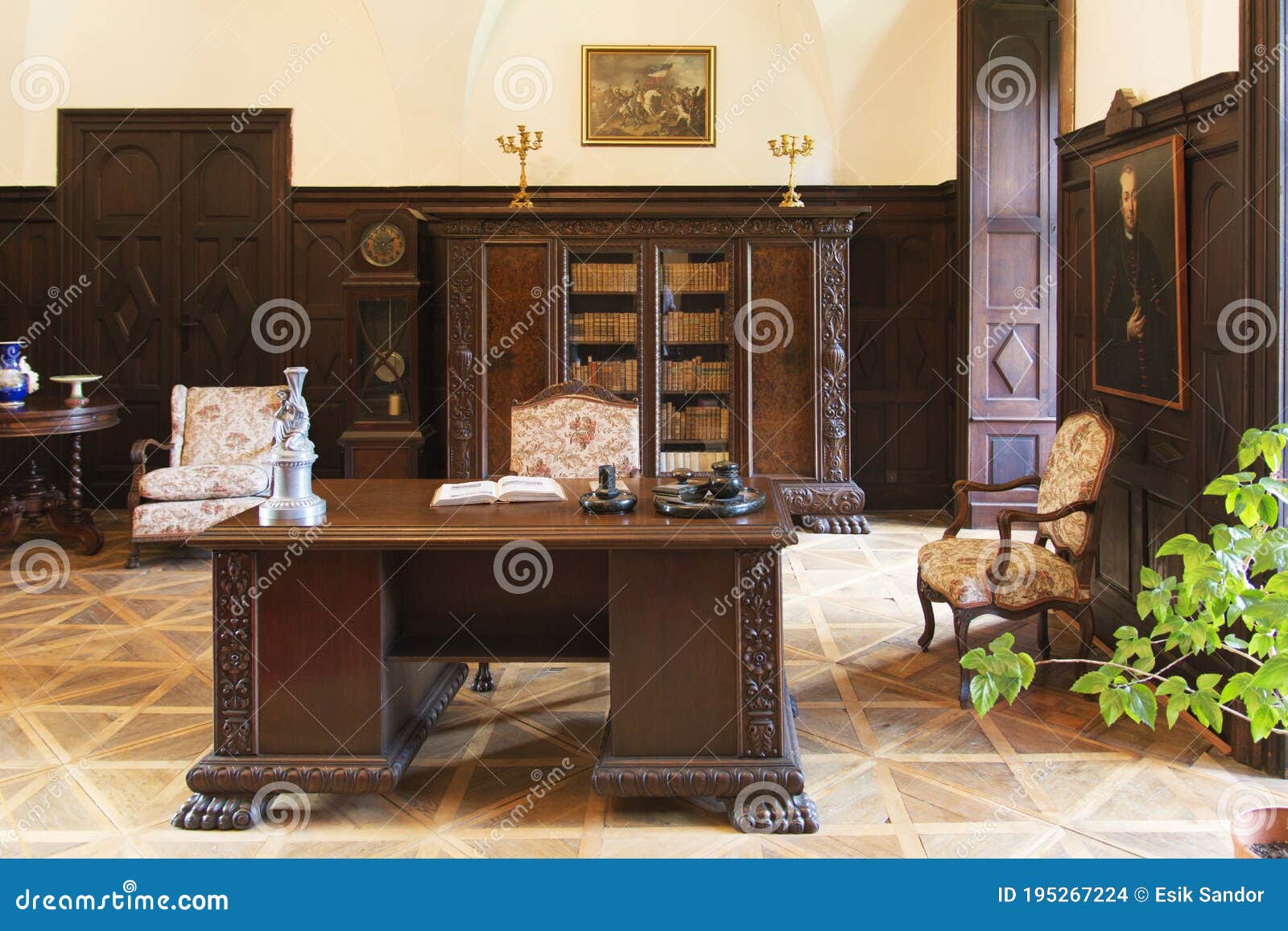 Antique Office with Carved Wood Furniture from the 18th Century. Editorial  Stock Image - Image of building, ornate: 195267224