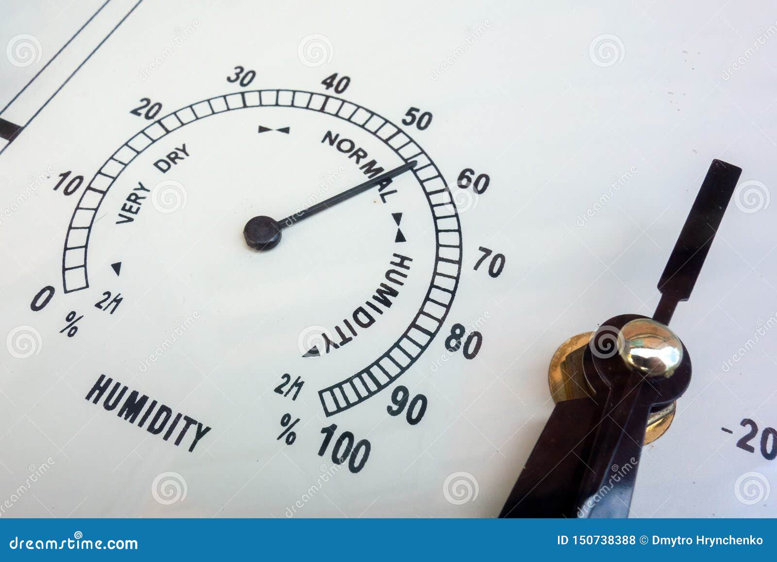 Humidity Measurements. Needle Instruments Hygrometer Closeup