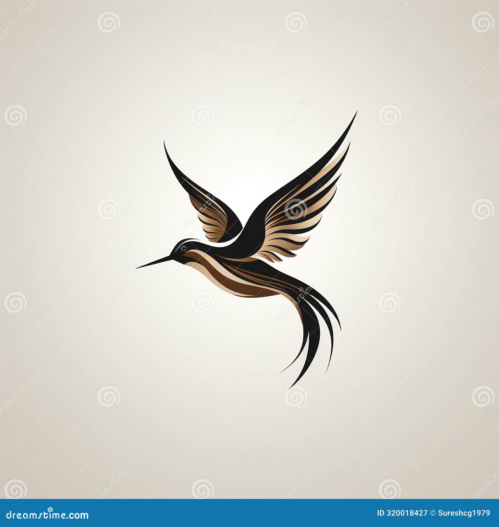 humming bird logo -  style art