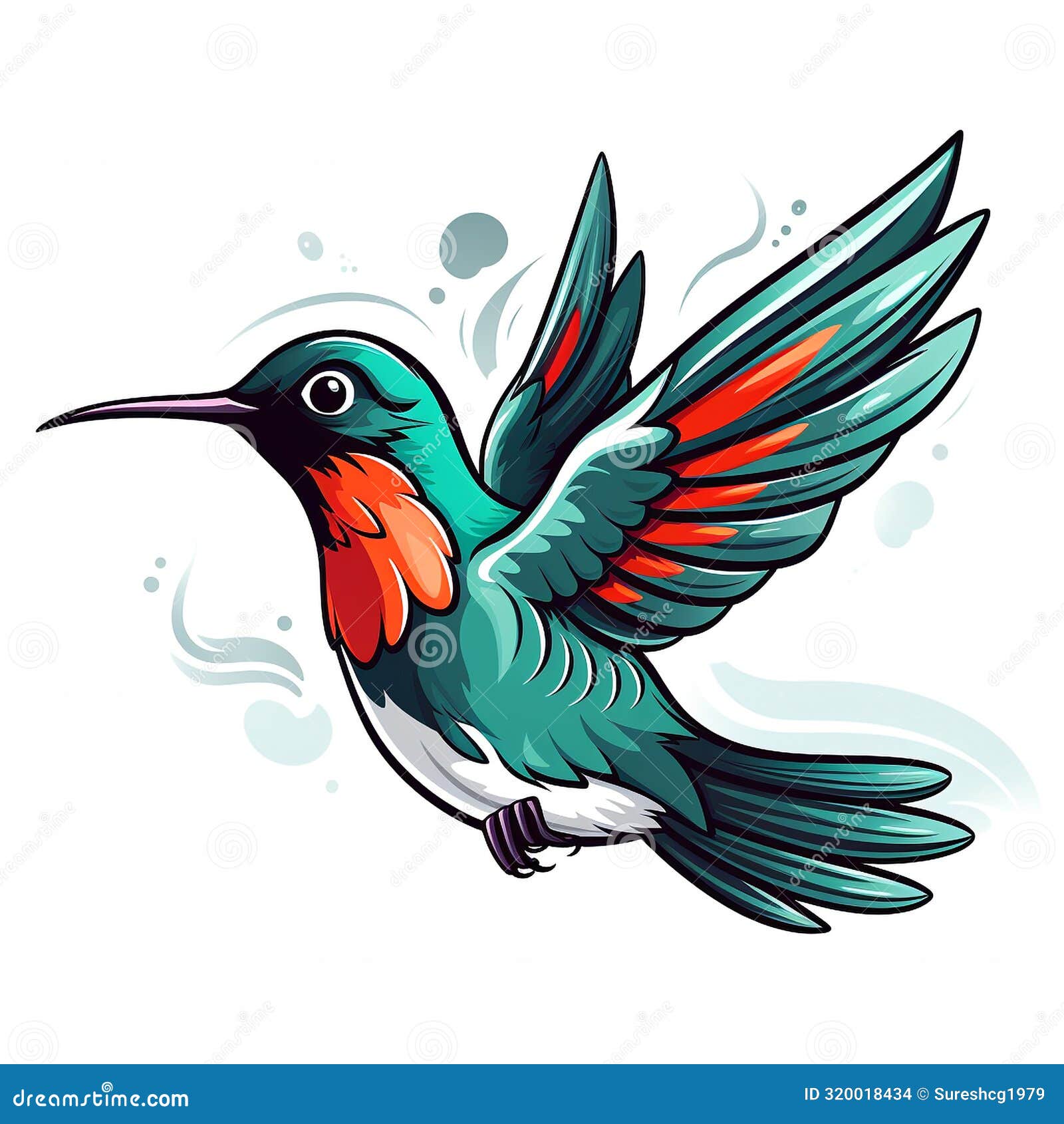 humming bird logo -  style art