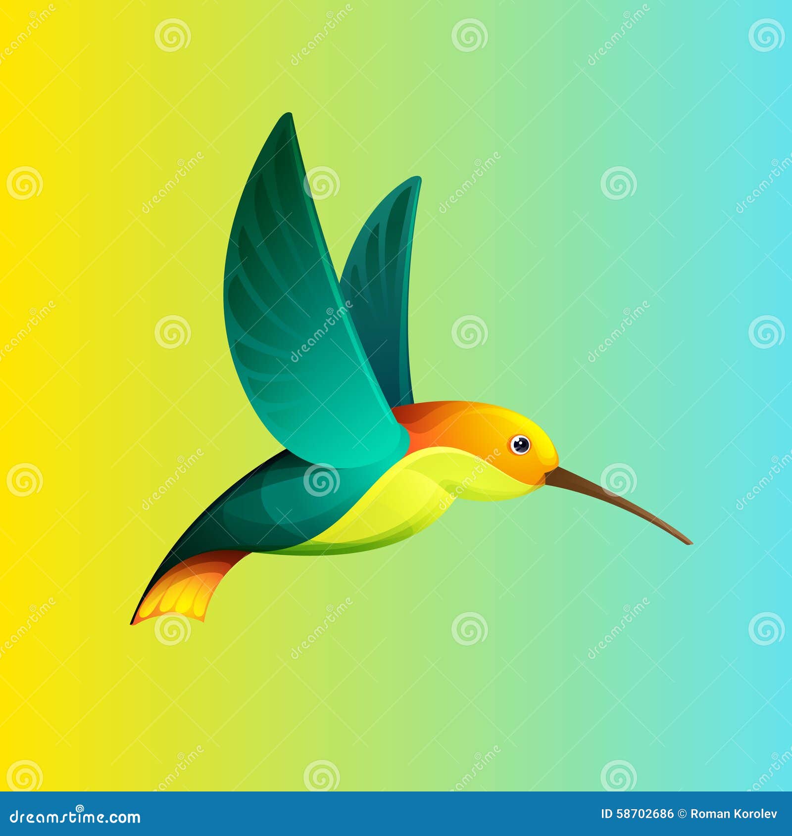 Hummingbird Character for Logo Stock Illustration Illustration of