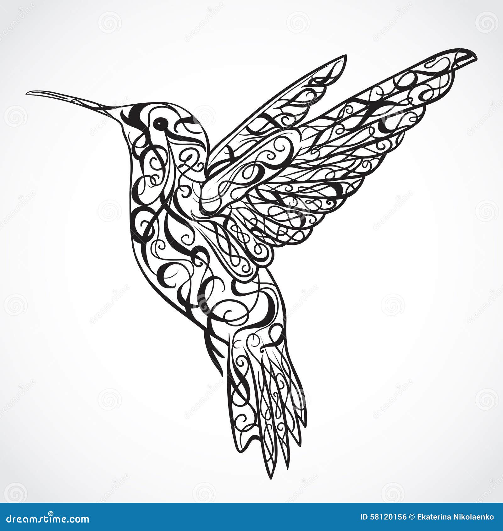 Hummingbird. Tattoo Art. Retro Banner, Invitation, Card, Scrap Booking Stock Vector - Illustration of background, bird: 58120156