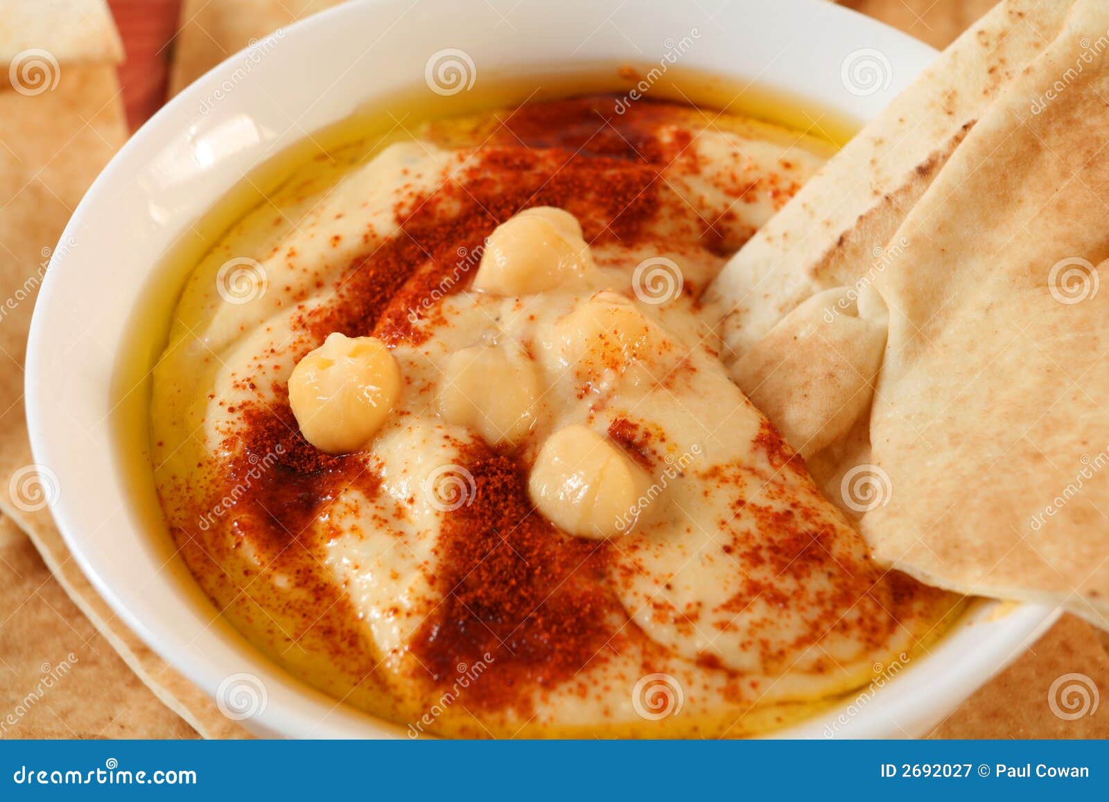 Hummus and bread stock image. Image of tasty, starter 2692027