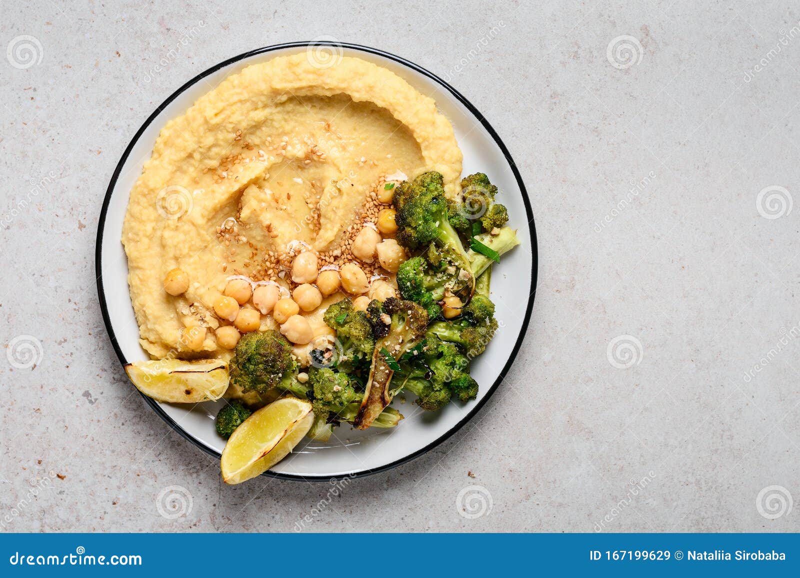 Hummus and broccoli stock image. Image of hommos, lunch 167199629