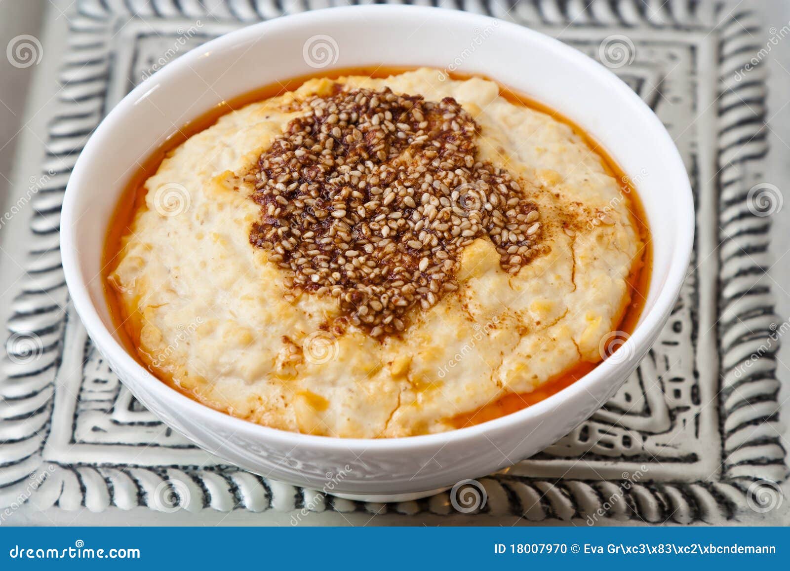 Hummus Chickpeas Puree stock photo. Image of puree 18007970