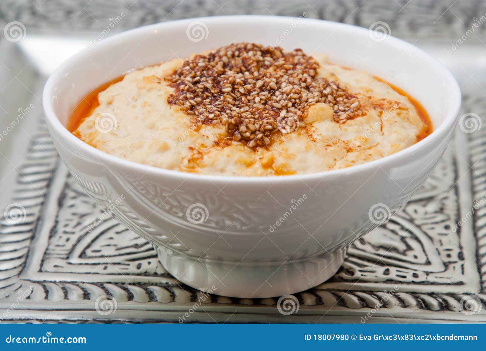 Hummus Chickpeas Puree stock photo. Image of orient 18007980
