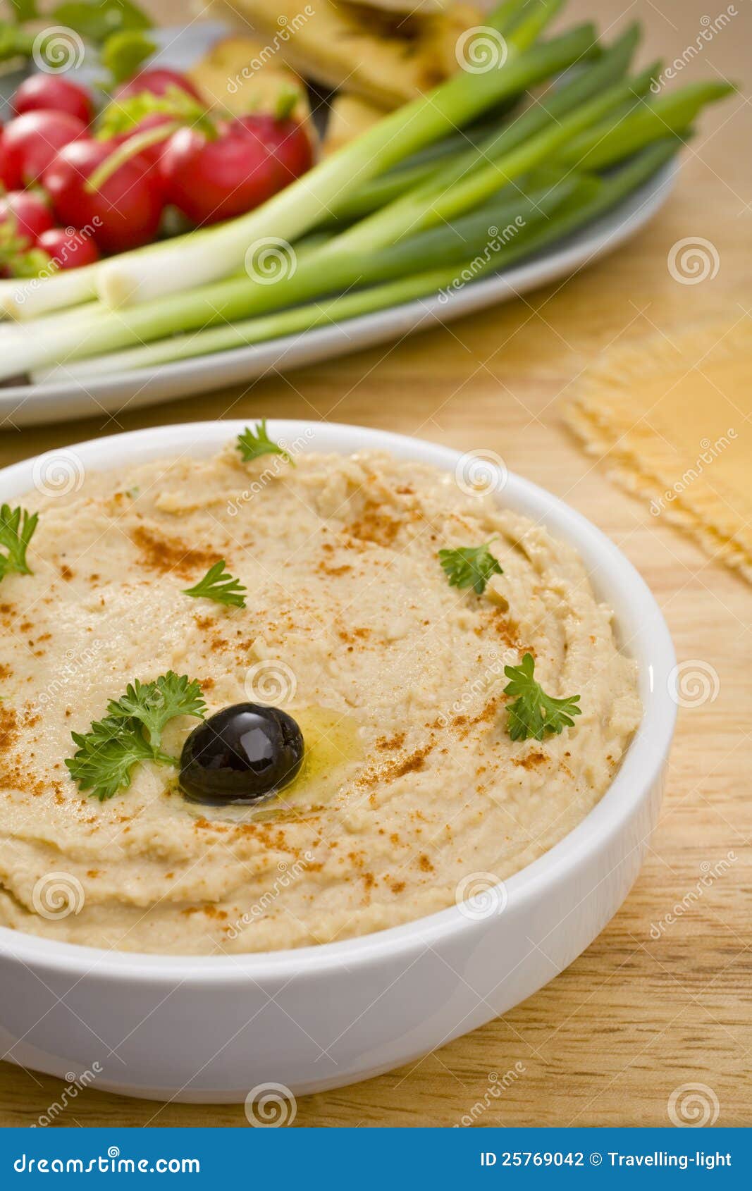 Hummus with Radishes and Onions Stock Photo Image of hummus