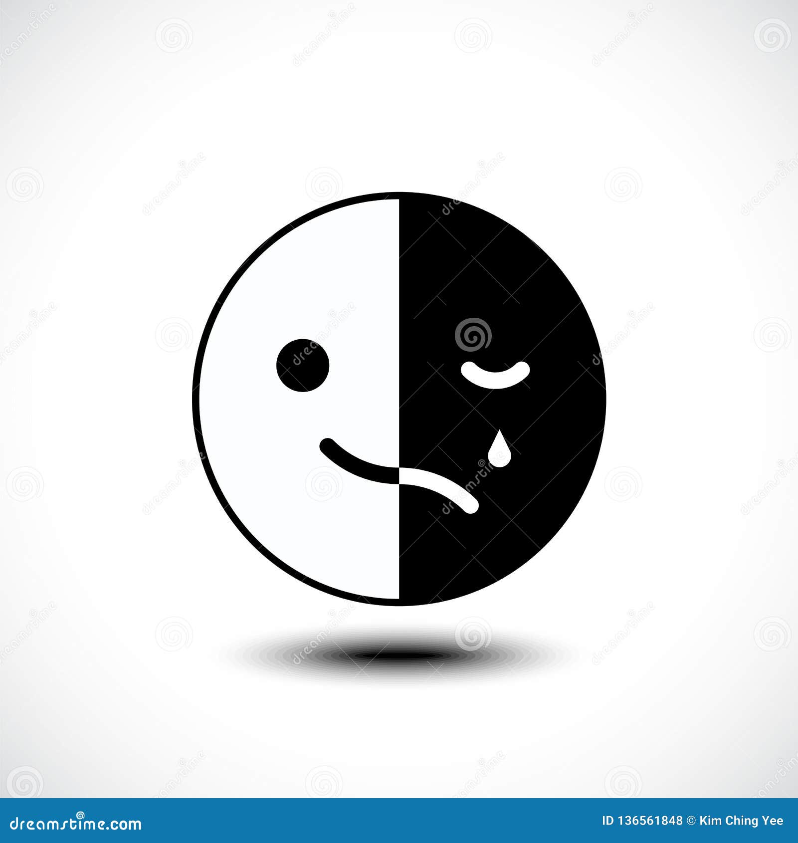 Humor Triste Y Alegre En Un Emoji Ilustracion Del Vector