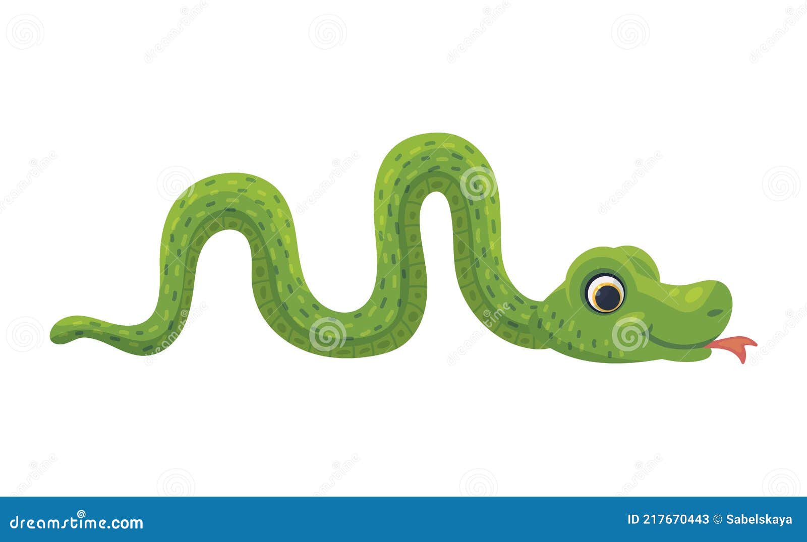 Desenho de cobra verde fofinho