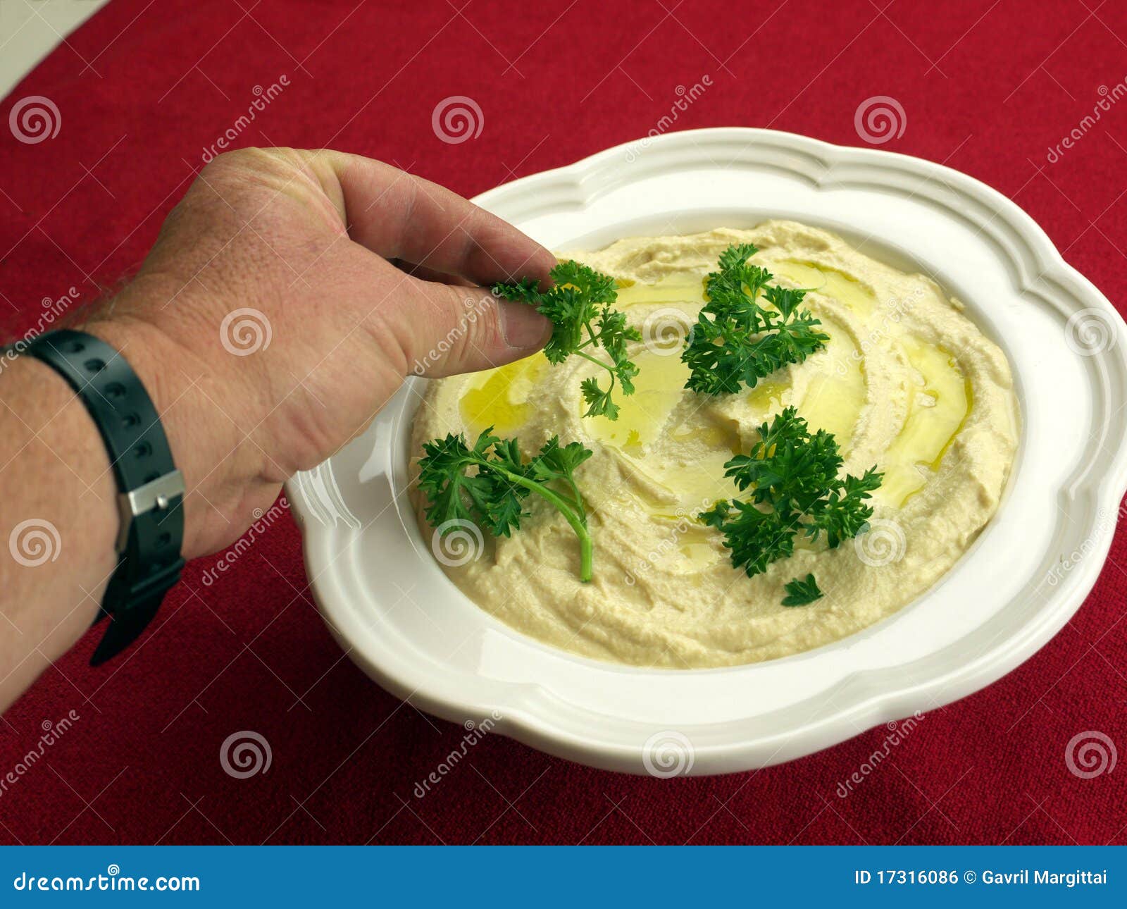 humus salad with olive oil