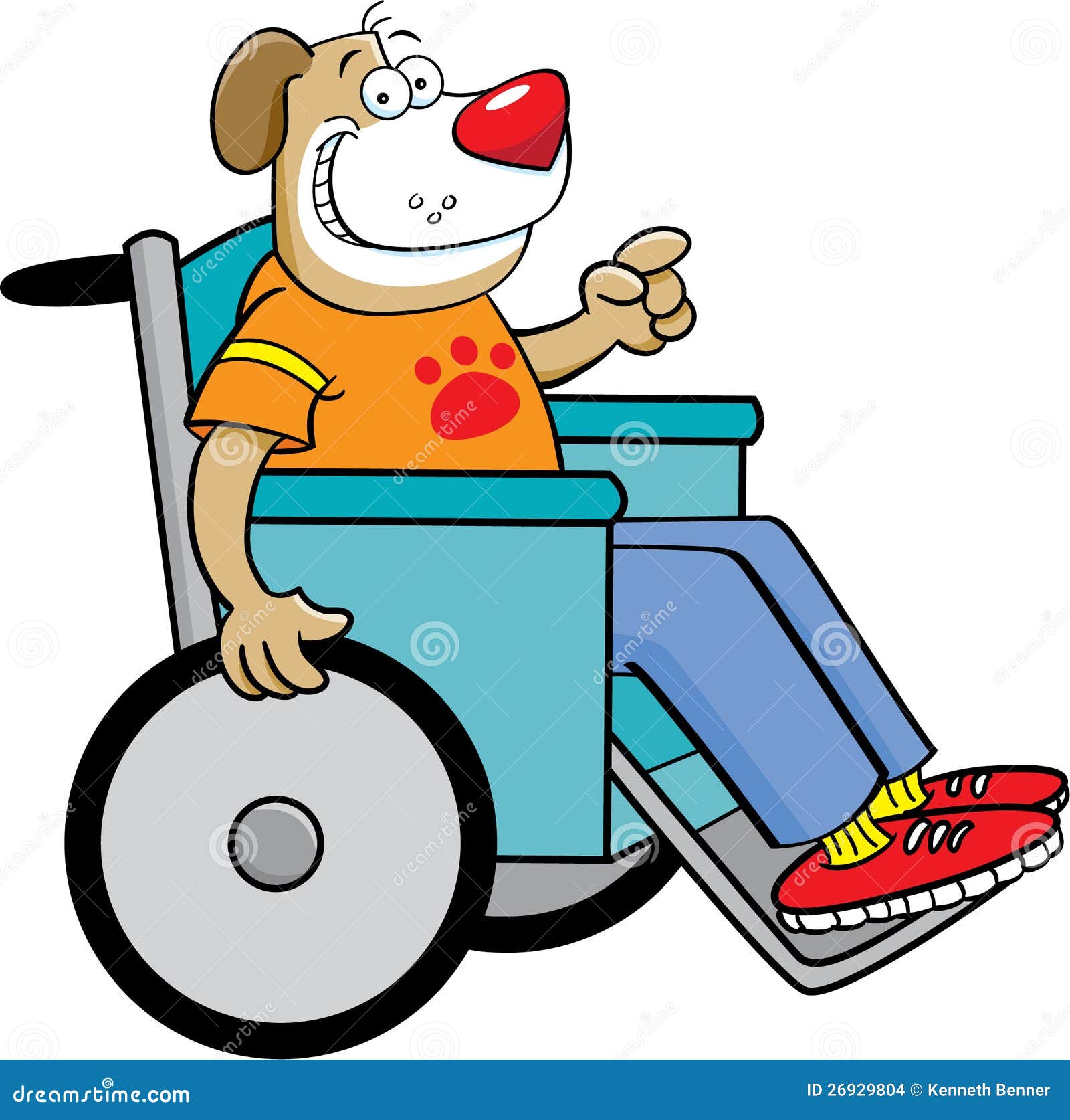 Hund in einem Rollstuhl vektor abbildung. Illustration von clip 26929804