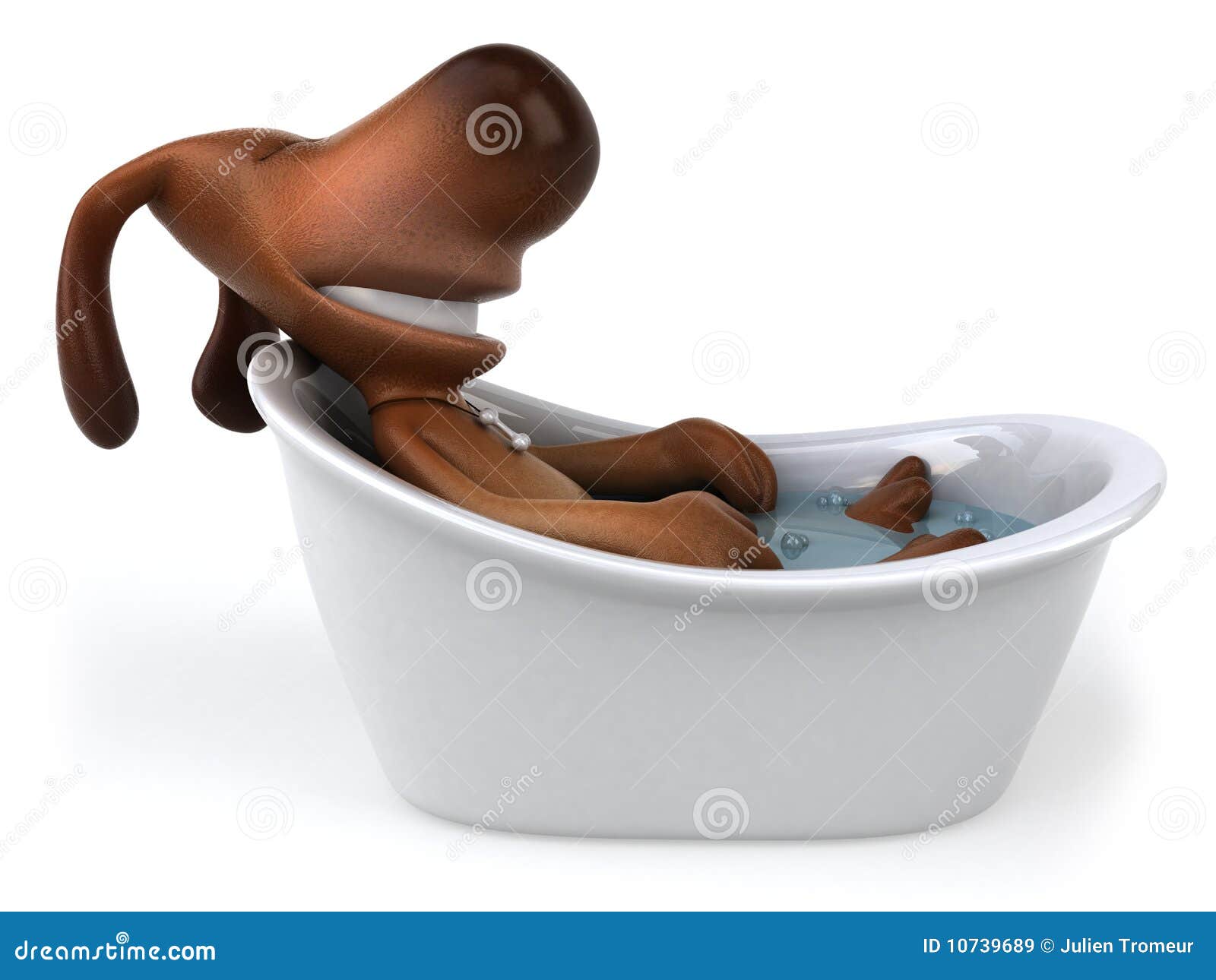 Hund in einer Badewanne stock abbildung. Illustration von badewanne