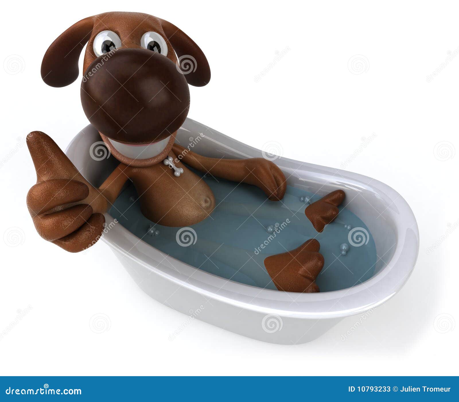 Hund in einer Badewanne stock abbildung. Illustration von säugetier
