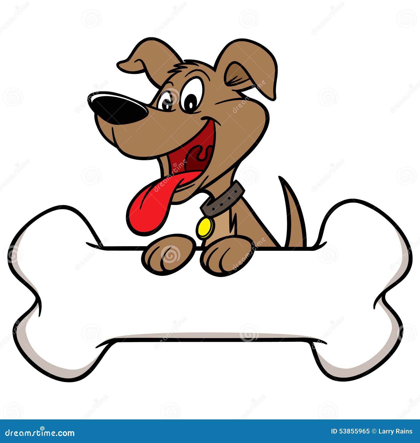 Hund mit dem Knochen vektor abbildung. Illustration von konzepte 53855965